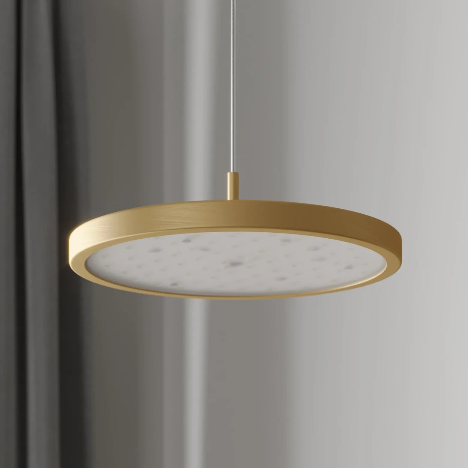 Quitani lámpara colgante LED Gion, 1 luz, blanco/latón