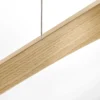 Quitani lámpara colgante LED Hiba, roble natural, longitud 148 cm