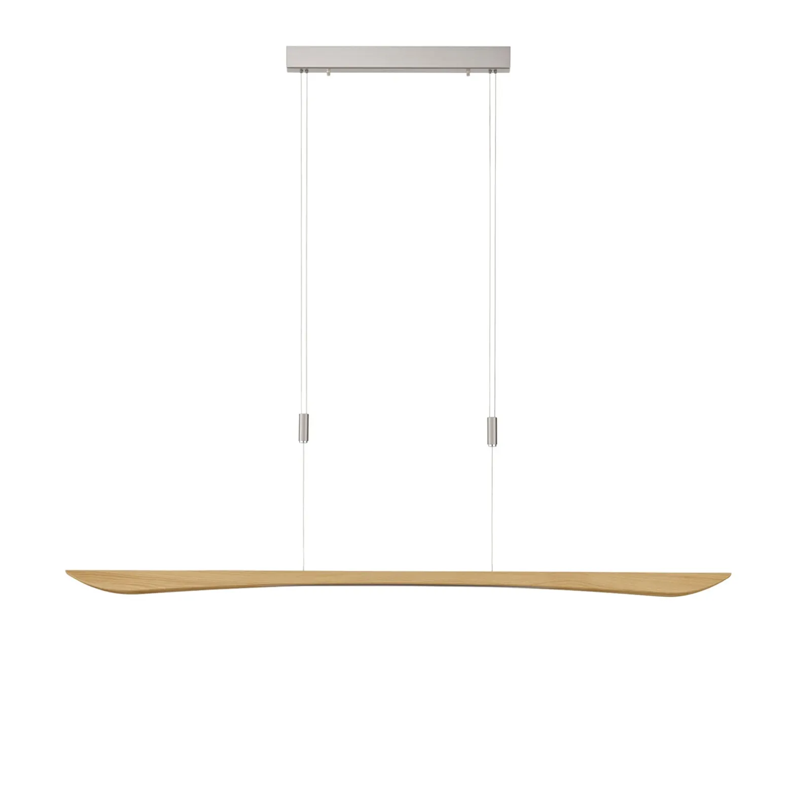 Quitani lámpara colgante LED Hiba, roble natural, longitud 148 cm
