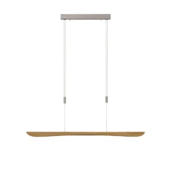 Quitani lámpara colgante LED Hiba, roble natural, longitud 118 cm
