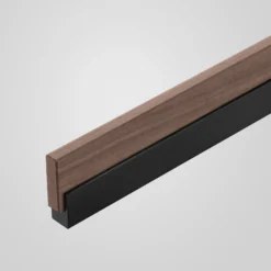 Quitani Lámpara colgante LED Keijo, negro/nuez, longitud 143 cm