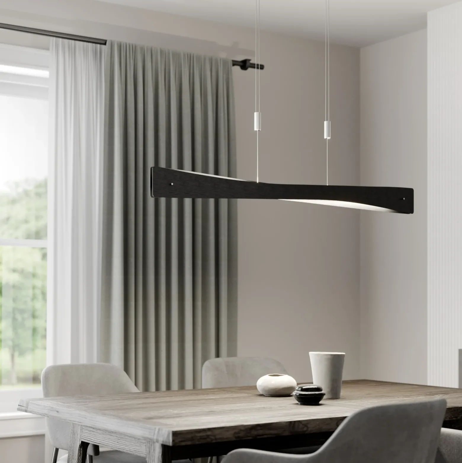 Quitani Lámpara colgante LED Lian, negro/aluminio