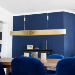 Quitani Lámpara colgante LED Malu, oro, longitud 100 cm