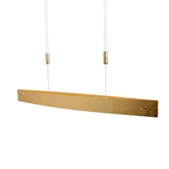 Quitani Lámpara colgante LED Malu, oro, longitud 100 cm