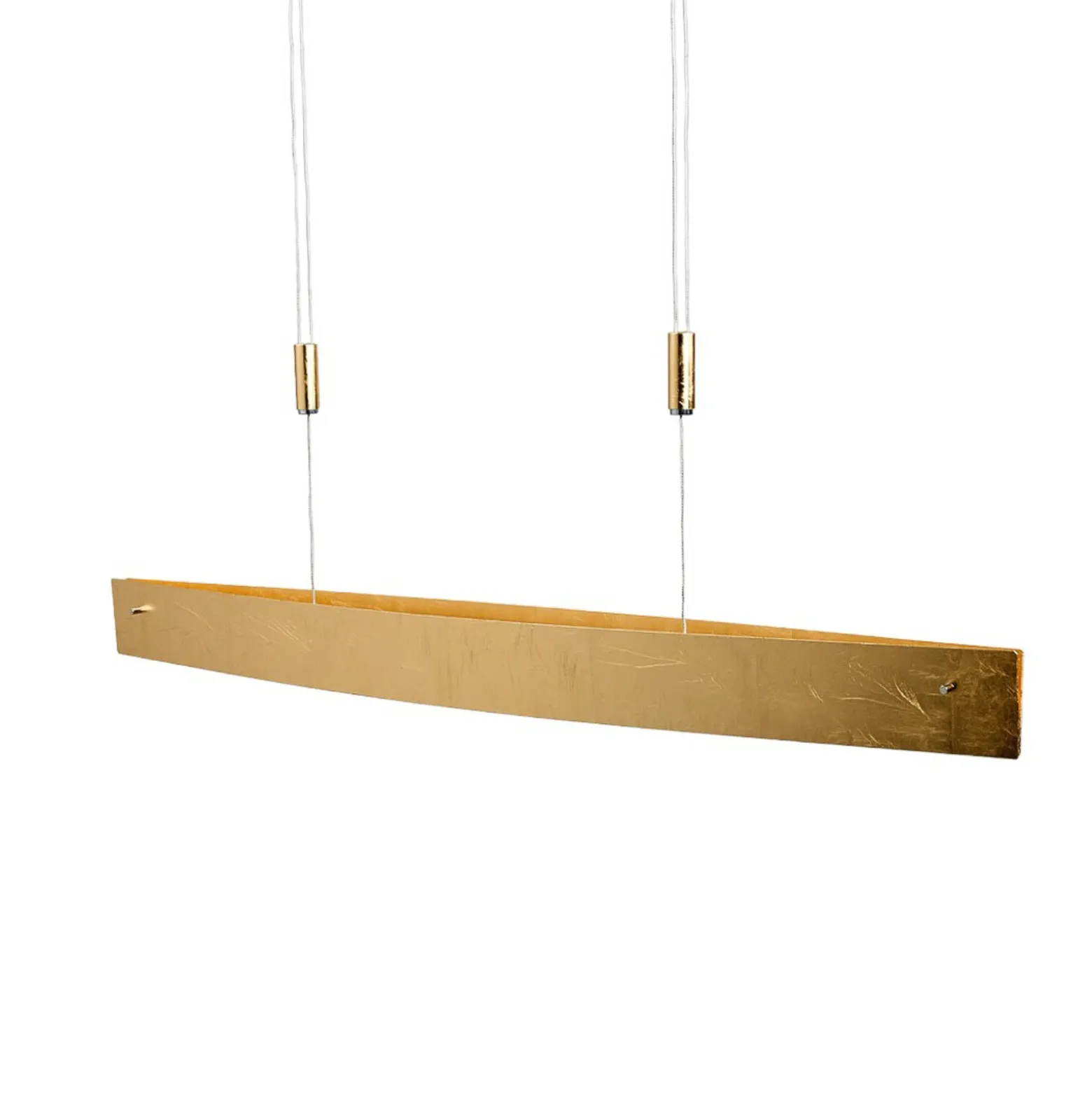 Quitani Lámpara colgante LED Malu, oro, longitud 100 cm