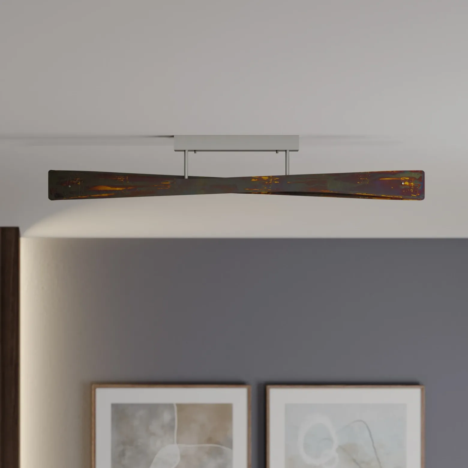 Quitani Lámpara de techo LED Lian, oro oxidado