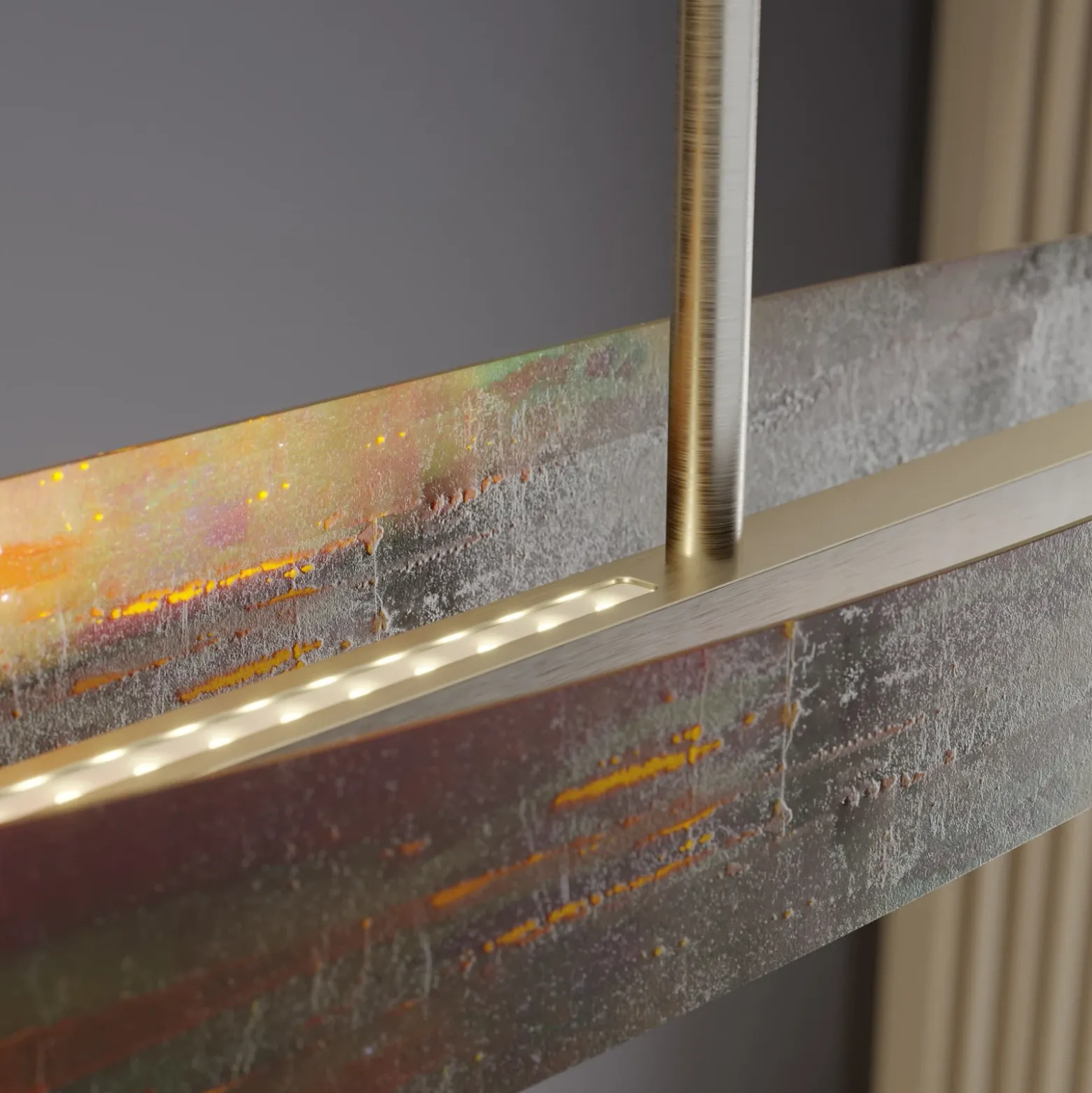 Quitani Lámpara de techo LED Lian, oro oxidado