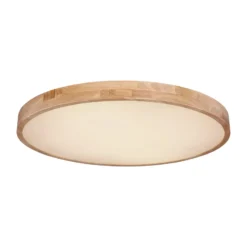 Rainer lámpara LED de techo, Ø 80 cm, efecto madera, metal, CCT