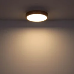 Rainer lámpara LED de techo, Ø 40 cm, efecto madera, metal, CCT