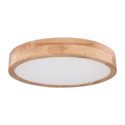 Rainer lámpara LED de techo, Ø 40 cm, efecto madera, metal, CCT