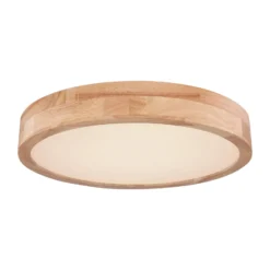 Rainer lámpara LED de techo, Ø 40 cm, efecto madera, metal, CCT