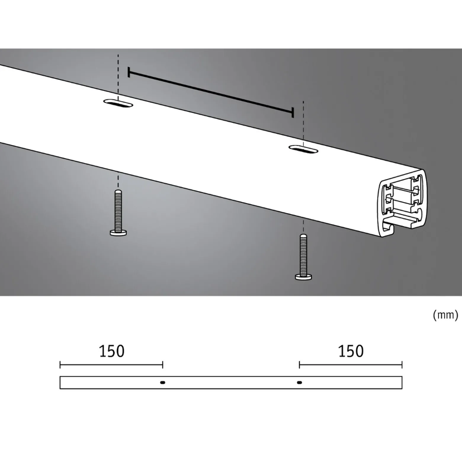 Raíl del sistema URail de Paulmann, 50 cm, negro mate