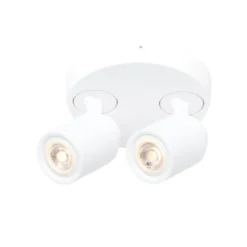Razza downlight de techo, blanco, Ø 26,5 cm, 2 luces, metal