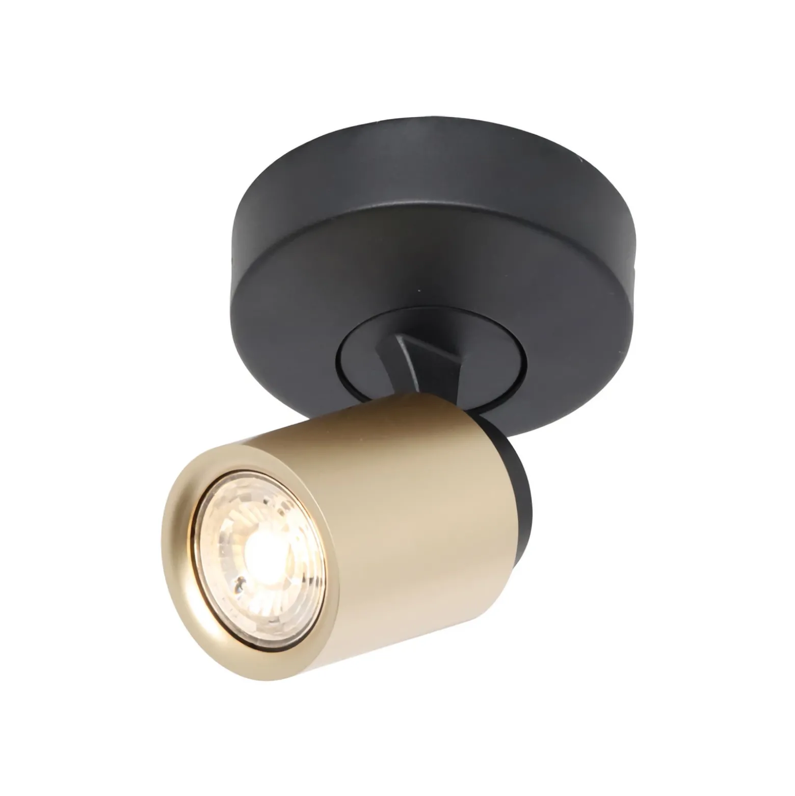 Razza downlight de techo, negro/oro, Ø 13 cm, metal