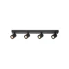Razza downlight de techo, negro, longitud 82 cm, 4 luces, metal