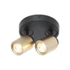 Razza downlight de techo, negro/oro, Ø 26,5 cm, 2 luces.