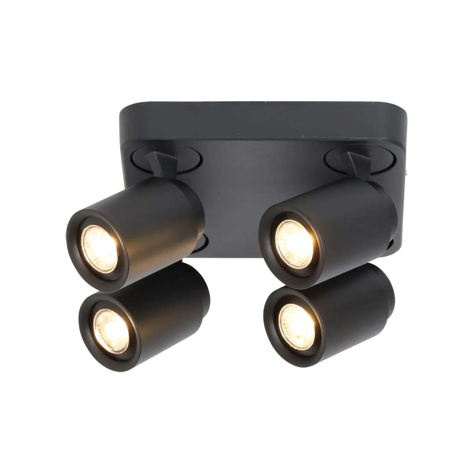 Razza downlight de techo, negro, longitud 30 cm, 4 luces, metal