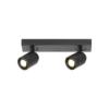 Razza downlight de techo, negro, longitud 38 cm, 2 luces, metal