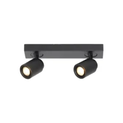 Razza downlight de techo, negro, longitud 38 cm, 2 luces, metal