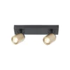 Razza downlight de techo, negro/oro, longitud 38 cm, 2 luces.