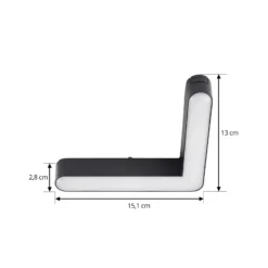 Regleta LED Lindby 48V Lumaro, negra, en forma de L, atenuable