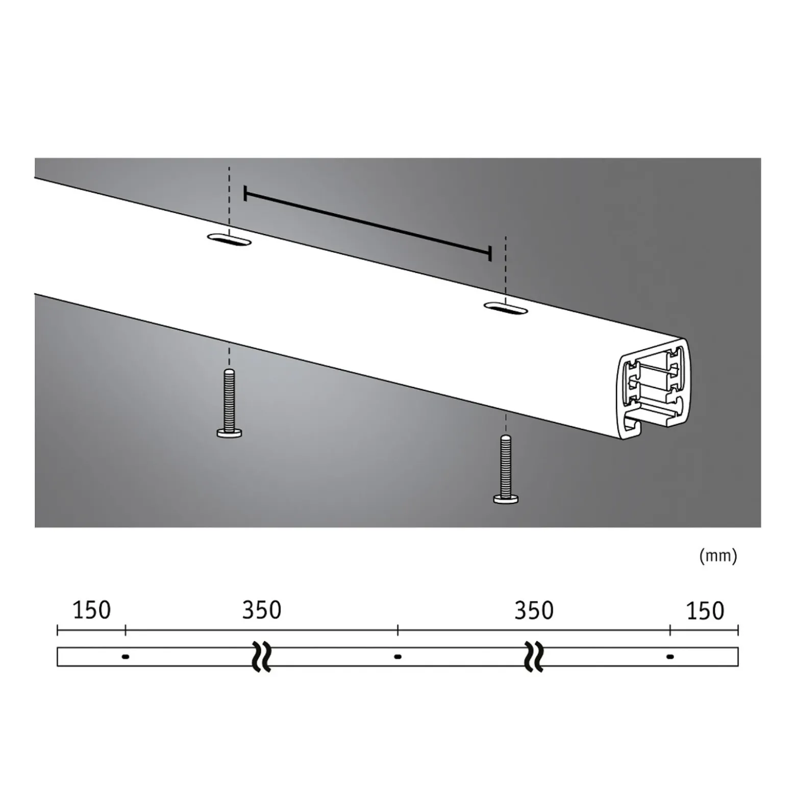 Riel eléctrico Paulmann URail, blanco señal, longitud 1 m, aluminio