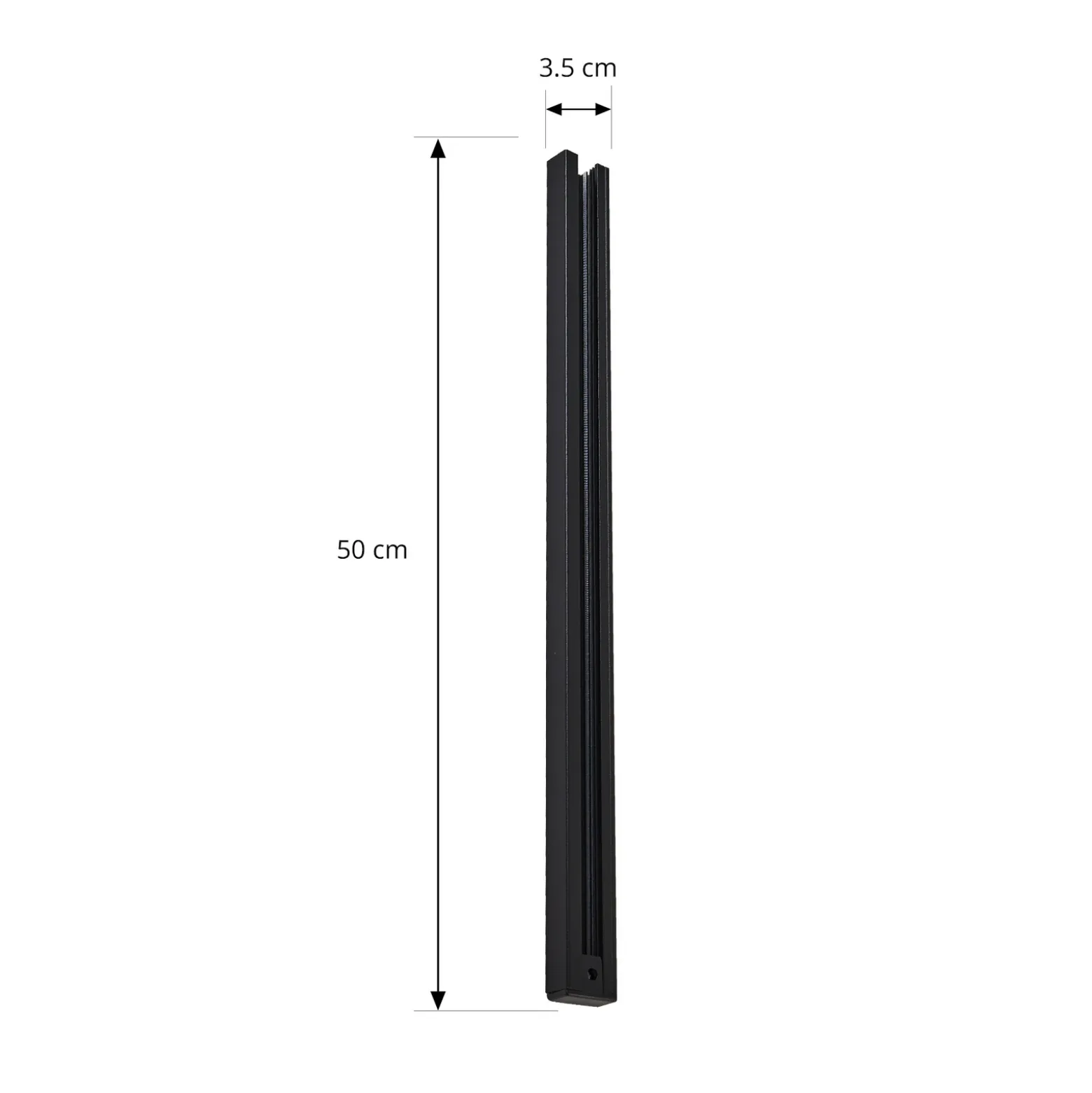 Riel Lindby Linaro, 50 cm, negro, sistema de riel monofásico