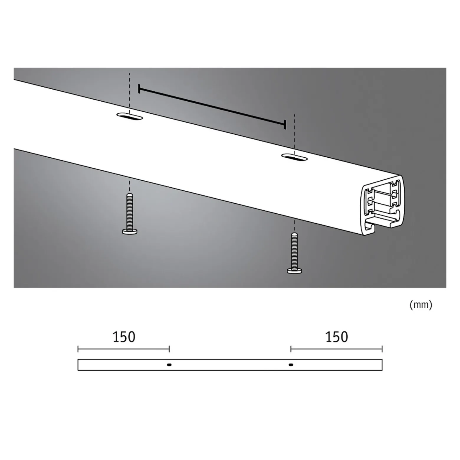 Riel Paulmann URail, blanco señal, longitud 50 cm, aluminio
