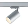 riel trifásico spot Can, plata, aluminio, GU10, orientable