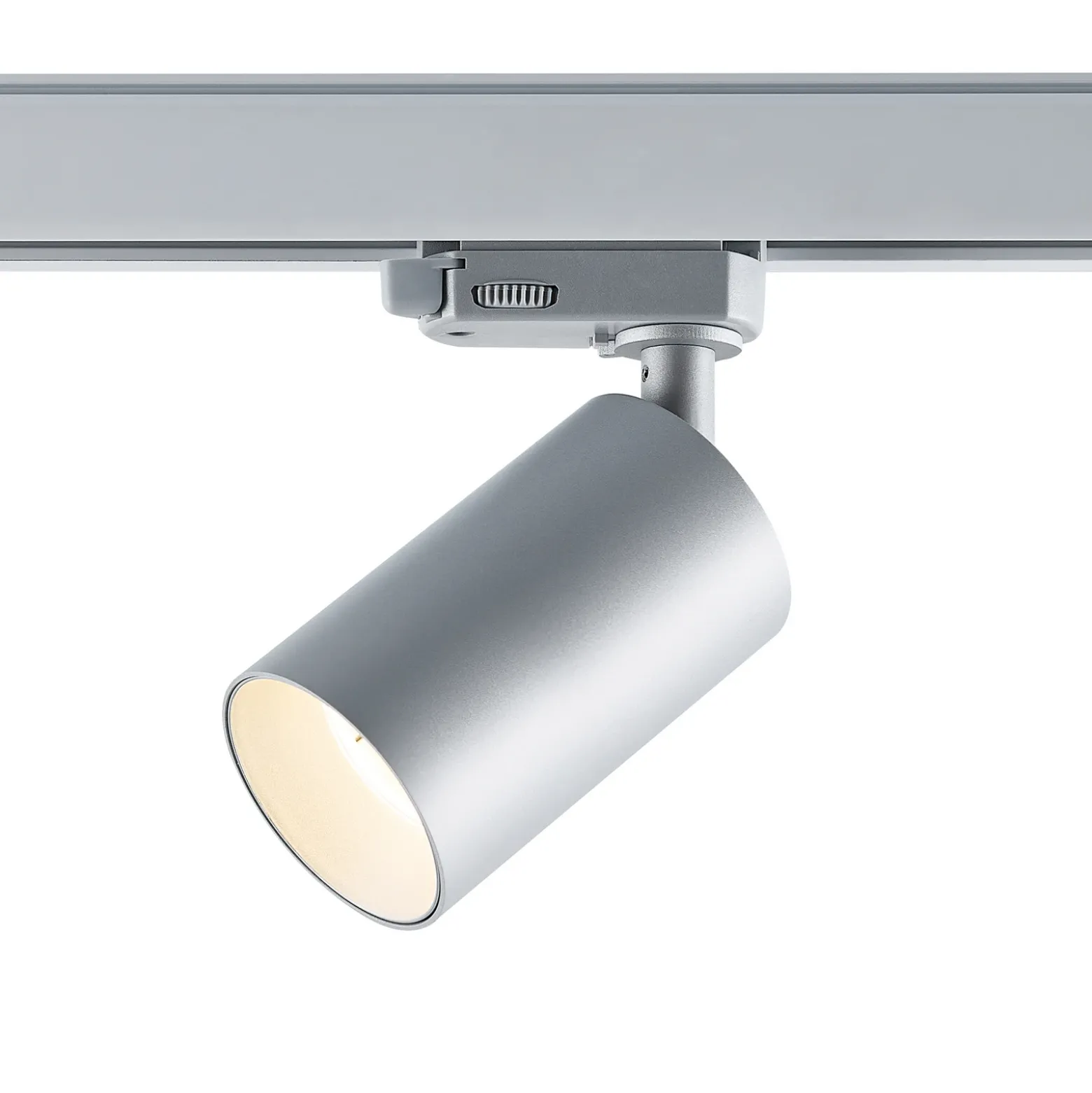 riel trifásico spot Can, plata, aluminio, GU10, orientable
