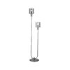 Riffelini lámpara de pie, altura 152 cm, gris humo, 2 luces, cristal