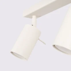 Ring downlight de techo, beige, longitud 117 cm, acero, 6 luces.