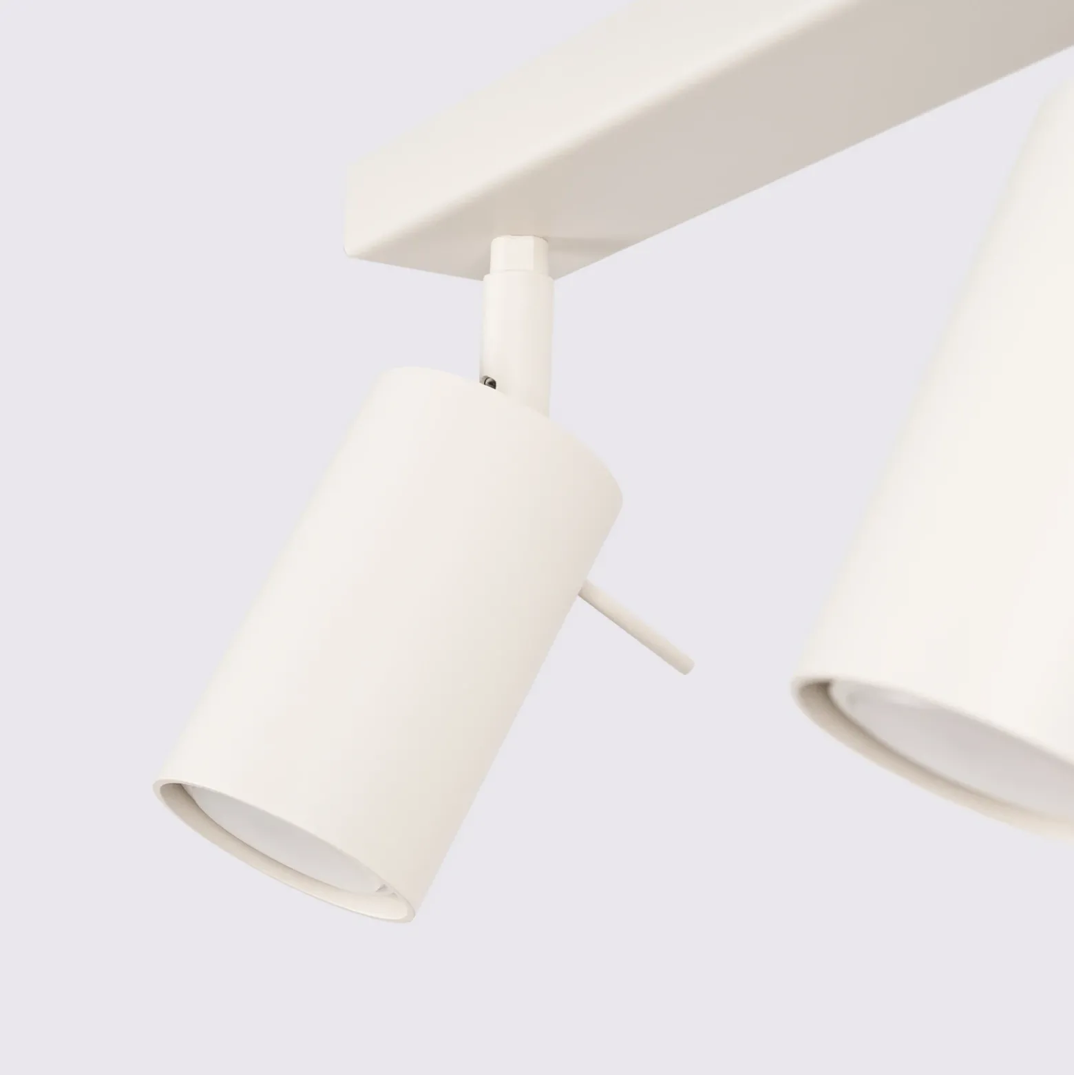 Ring downlight de techo, beige, longitud 117 cm, acero, 6 luces.
