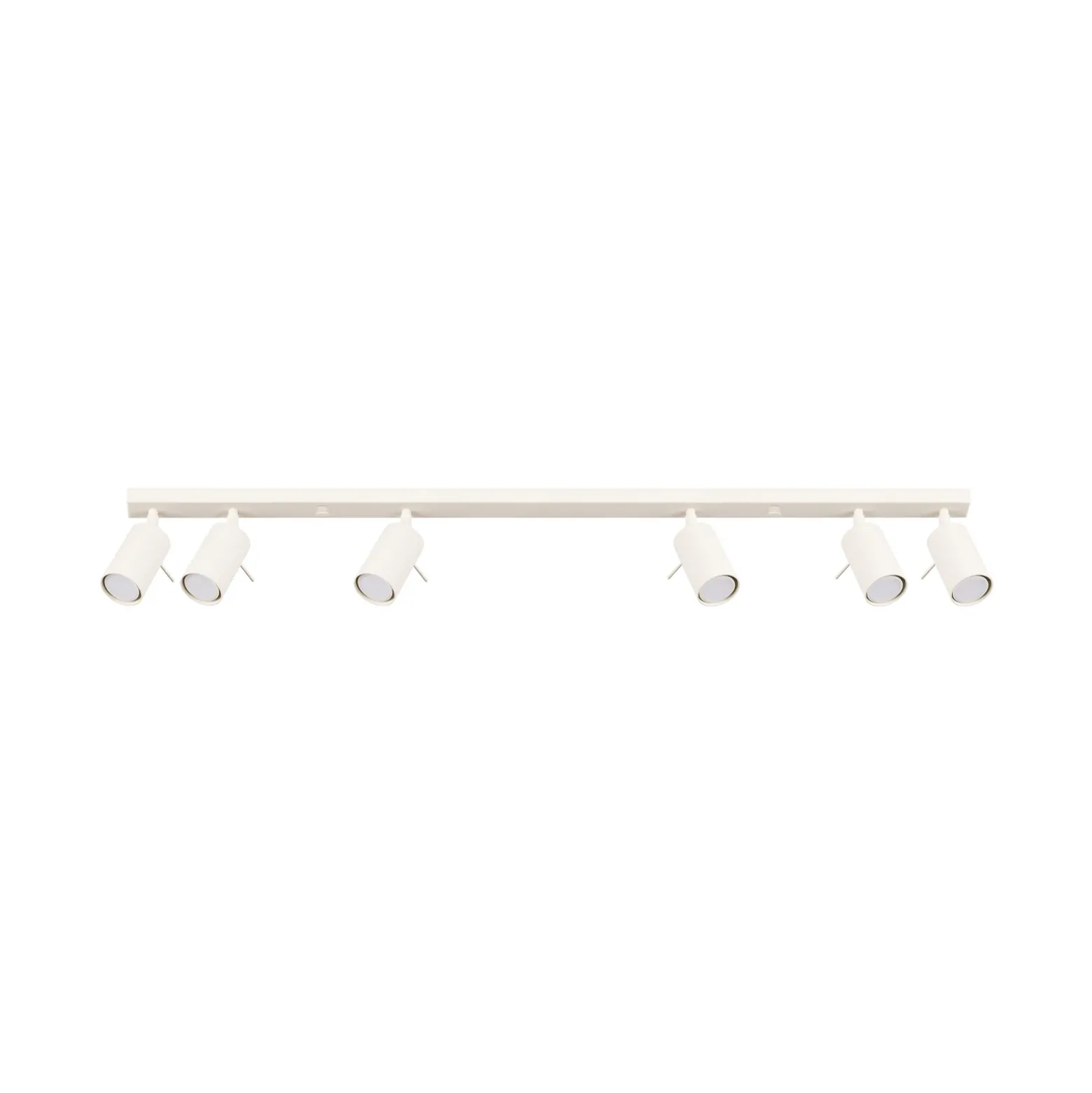 Ring downlight de techo, beige, longitud 117 cm, acero, 6 luces.