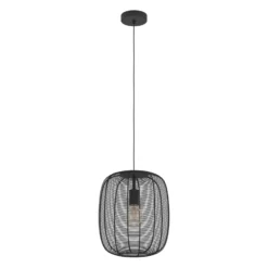 Rinroe lámpara colgante, Ø 32,5 cm, negro, acero
