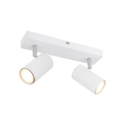 Robby downlight de techo, blanco, longitud 26 cm, 2 luces, metal