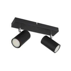 Robby downlight de techo, negro, longitud 26 cm, 2 luces, metal