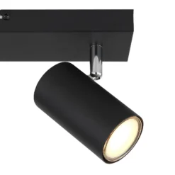 Robby downlight de techo, negro, longitud 26 cm, 2 luces, metal