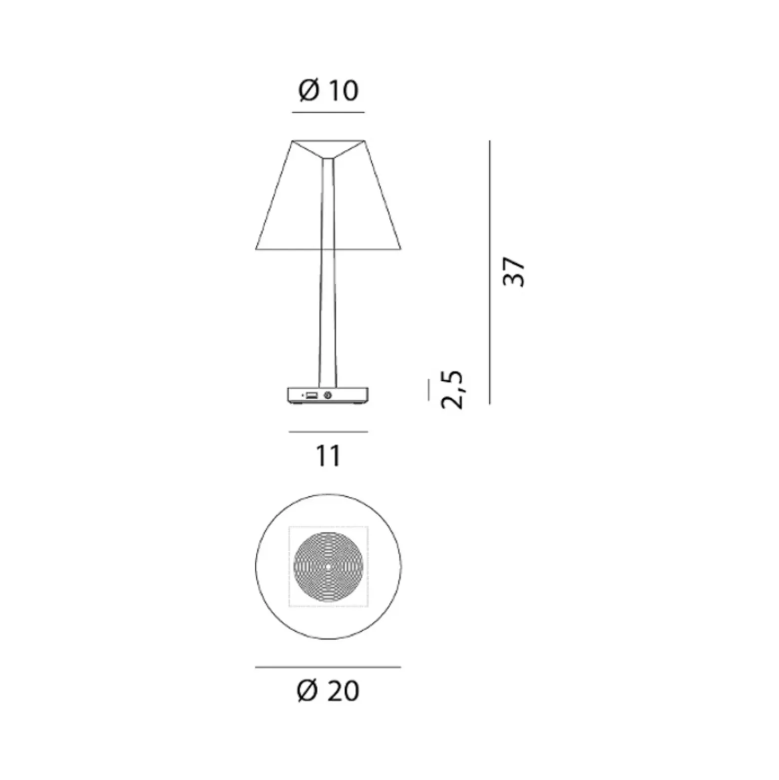 Rotaliana Dina+ T1 LED lámpara de mesa recargable crema