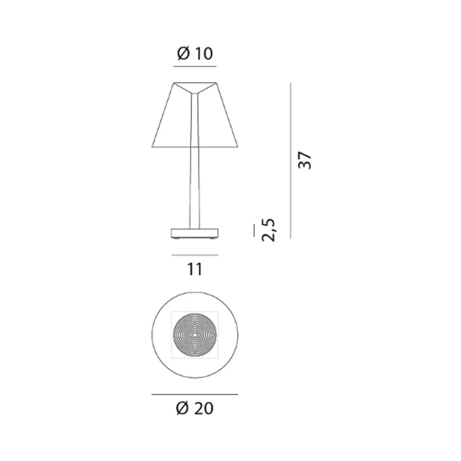 Rotaliana Dina T1 lámpara mesa LED blanco/blanco