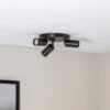 Sado downlight de techo, 3 luces, antracita, acero, regulable
