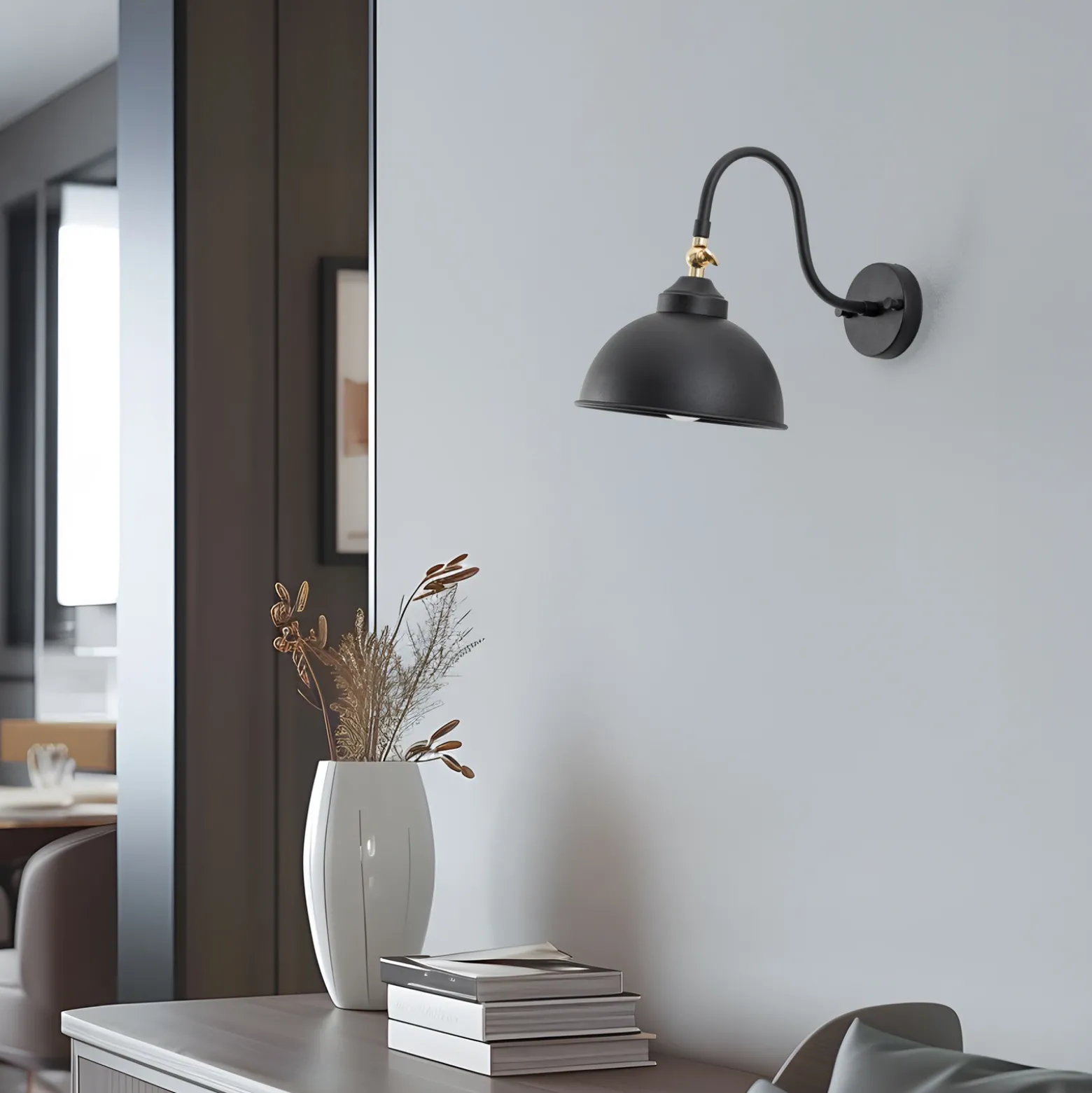 Saglam 3742 aplique de pared, regulable, negro