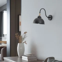 Saglam 3742 aplique de pared, regulable, negro