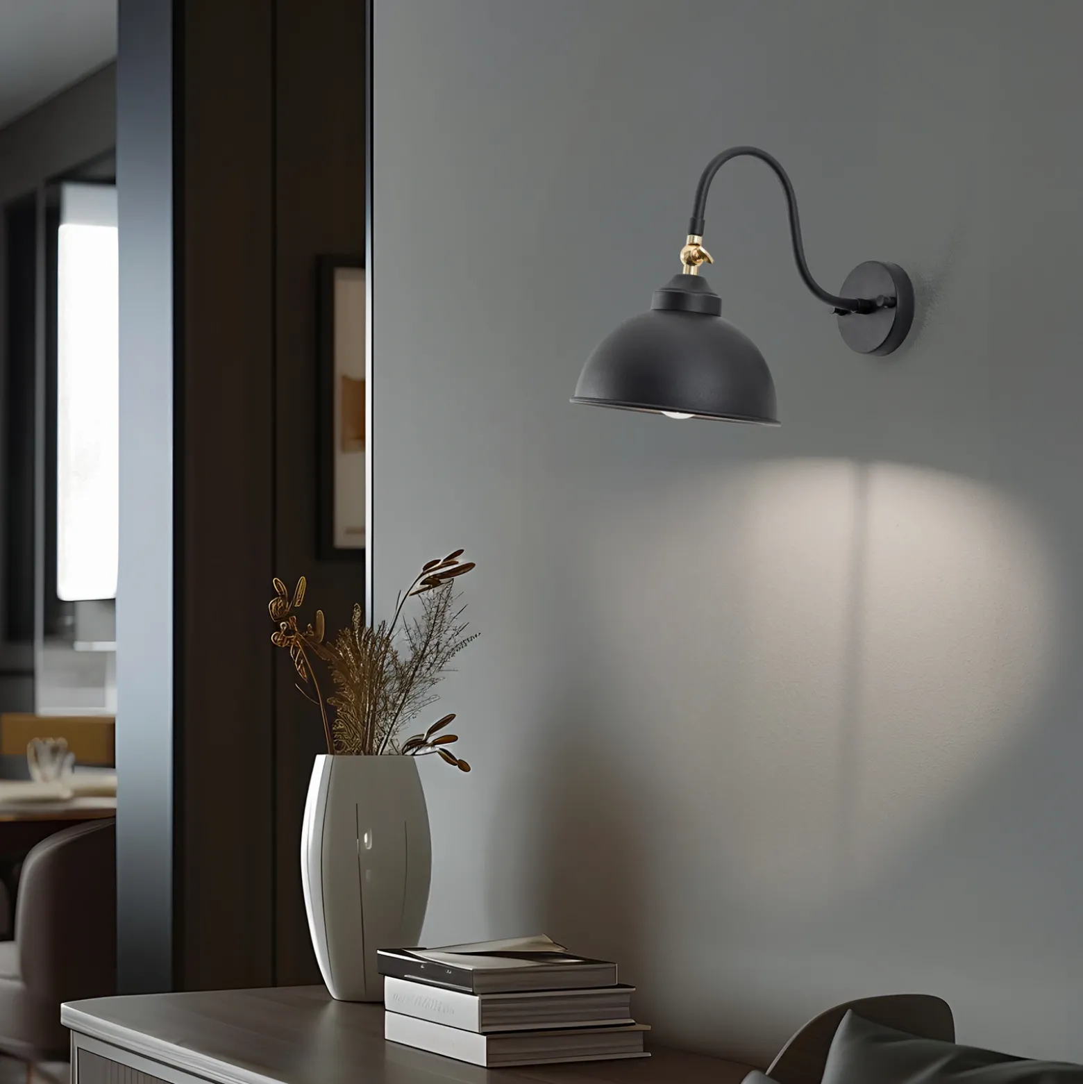 Saglam 3742 aplique de pared, regulable, negro