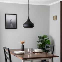 Saglam 3774 lámpara colgante 1 luz Ø30cm negro/oro