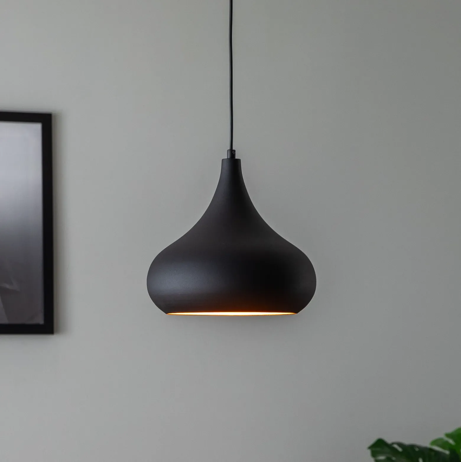 Saglam 3774 lámpara colgante 1 luz Ø30cm negro/oro