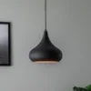 Saglam 3774 lámpara colgante 1 luz Ø30cm negro/oro