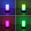 Sandrina lámpara de mesa LED recargable, gris, Ø 10 cm Bluetooth, RGB