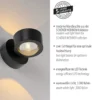 Schöner Wohnen aplique de pared LED Chia, negra, 3000 K, arriba/abajo