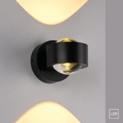 Schöner Wohnen aplique de pared LED Chia, negra, 3000 K, arriba/abajo